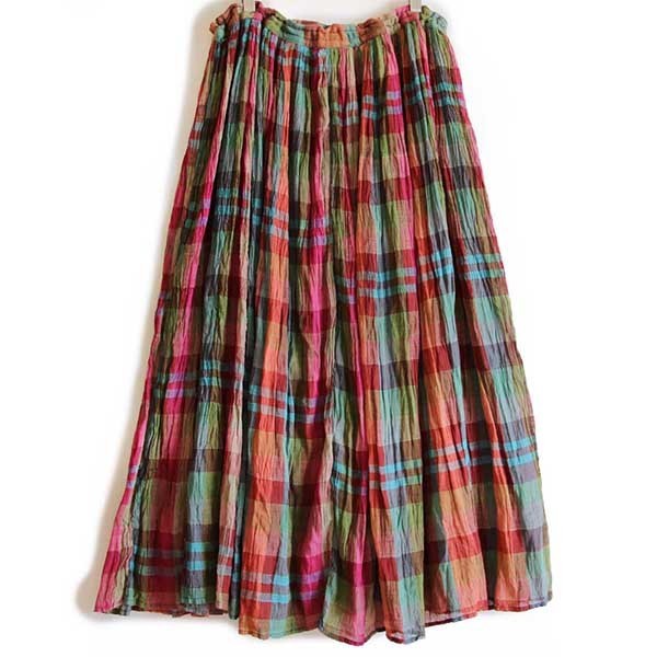 72〇H-Vintage チェックマキシスカート サイズ:F TS0927-3