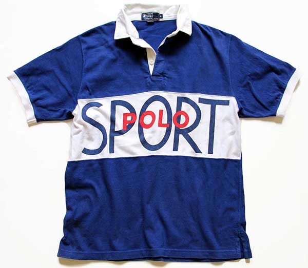 90s POLO SPORTポロ スポーツ ラルフローレン ロゴ 染み込みプリント