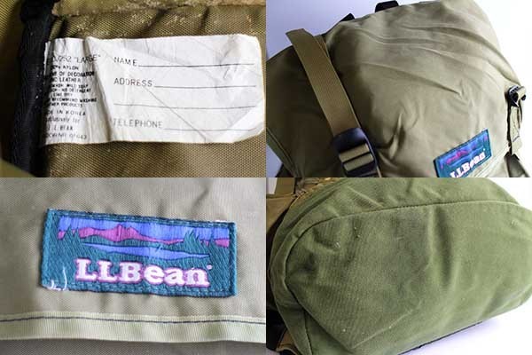 90s L.L.Bean ナイロン バックパック オリーブ★リュックサック