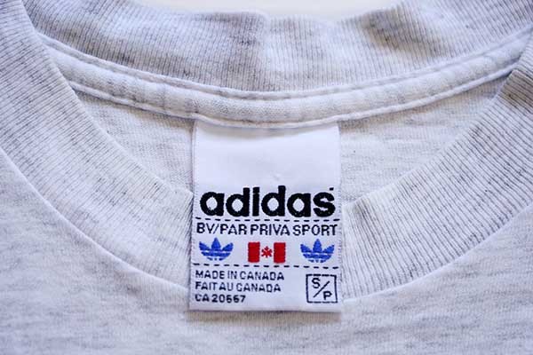 80s カナダ製 Adidasアディダス トレフォイル ロゴ コットンtシャツ 杢ライトグレー S Sixpacjoe Web Shop