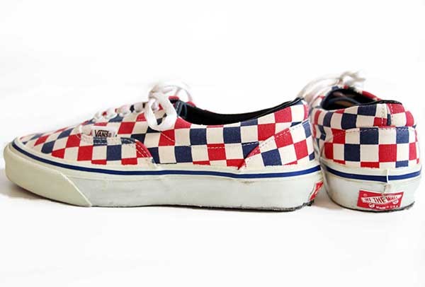 VANS  USA製 70s エラ 青赤チェッカーフラッグ サイドテープ(青)