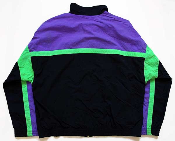 90s NIKEナイキ マルチカラー 切り替え ナイロンジャケット 紫×黒×蛍光