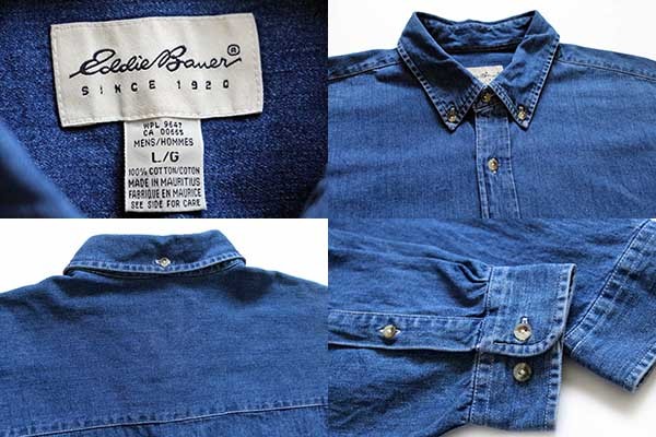 90s Eddie Bauer DENIM エディーバウアー デニムシャツ M