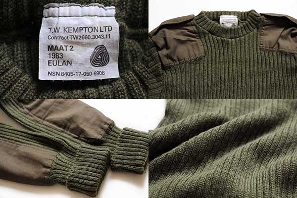 80s 英国製 オランダ軍 T.W.KEMPTON ウールニット コマンド
