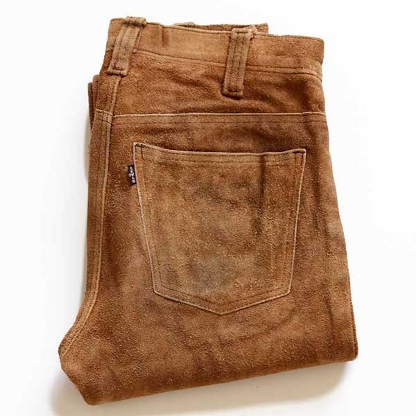 60s LEVI'Sリーバイス BIGE スエード レザーパンツ 茶 w28 - Sixpacjoe