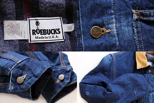80s USA製 ROEBUCKS ブランケットライナー デニム カバーオール