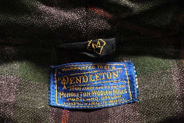 50s PENDLETONペンドルトン チェック ショールカラー ウール