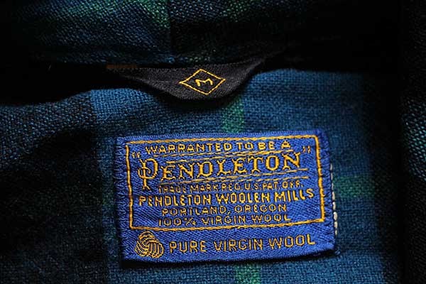 60s PENDLETONペンドルトン チェック ショールカラー ウール