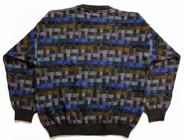 イタリア製 PRONTO UOMO クレイジー 編み柄 アルパカ ニット セーター 48