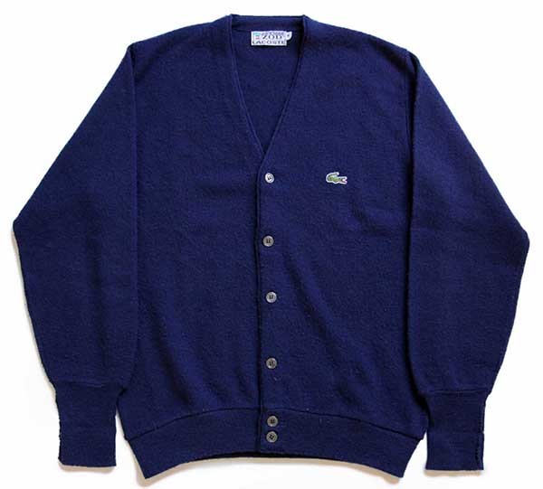 70年代 ラコステ LACOSTE IZOD アクリルニットカーディガン メンズM ヴィンテージ /eaa306639