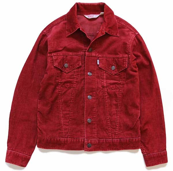 70s USA製 Levi'sリーバイス 70505 コーデュロイジャケット 赤 36