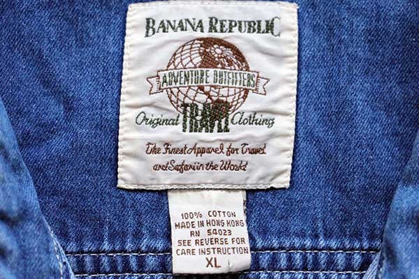 90s BANANA REPUBLICバナナリパブリック コットン デニムシャツ XL