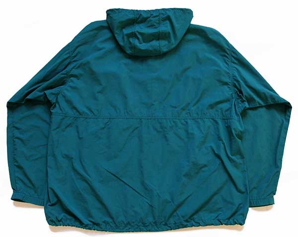90s USA製 patagoniaパタゴニア バギーズプルオーバー ナイロンパーカー 青緑 XL