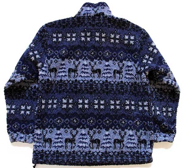 90s USA製 Woolrichウールリッチ 鹿柄 ノルディック柄 プルオーバー 