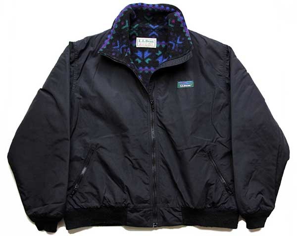 90s L.L.Bean ウォームアップ フリースライナー ナイロンジャケット 黒 - Sixpacjoe Web Shop