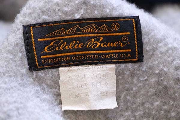 80s 黒タグ　Eddie Bauer ハーフジップ　プルオーバー　フリース