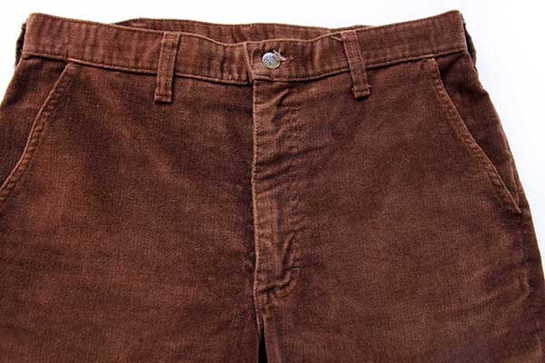 70s Leeリー ベルボトム ベロアパンツ 茶 w33 - Sixpacjoe Web Shop