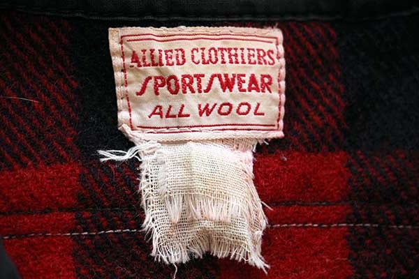 50s ALLIED CLOTHIERS バッファローチェック マチ付き ウール