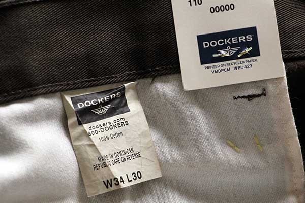 デッドストック★00s DOCKERSドッカーズ ツータック チノパン 焦げ茶 w34 L30 - Sixpacjoe Web Shop