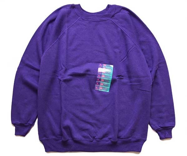 デッドストック☆90s USA製 Hanes Her Way 無地 スウェット 紫 L☆B 