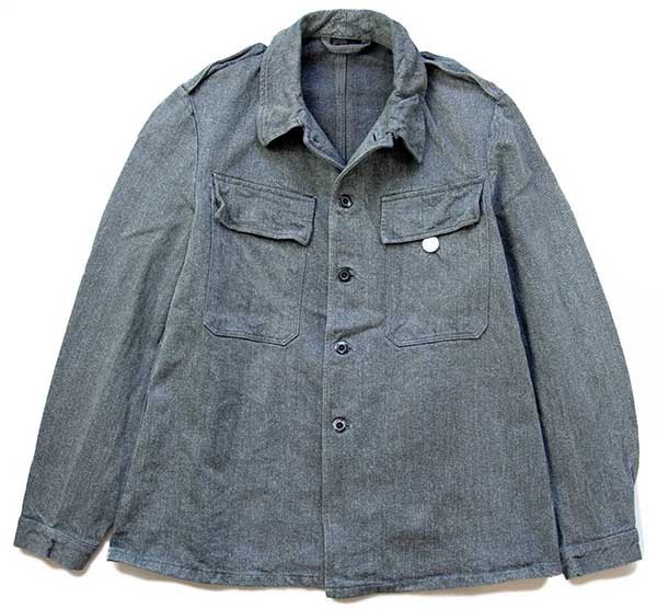 50s スイス軍 コットン デニムジャケット グリーングレー 48