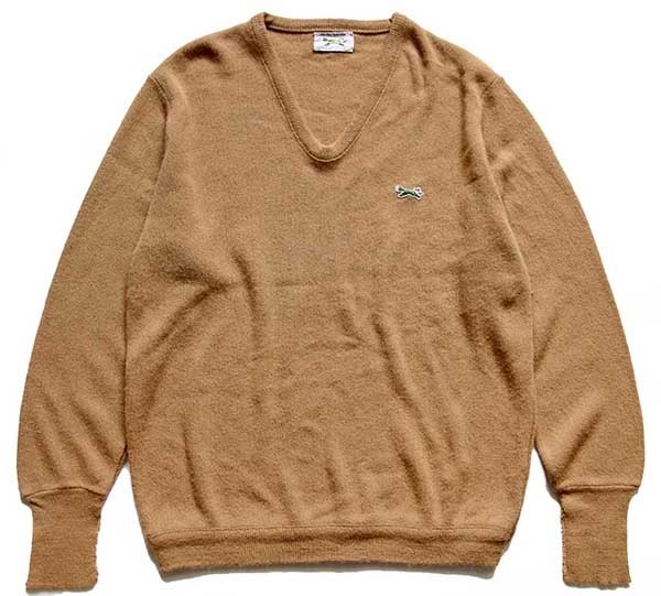 70年代 ジェイシーペニー J.C.Penney THE FOX Sweater Vネック アクリルニットセーター メンズL ヴィンテージ /eaa377112