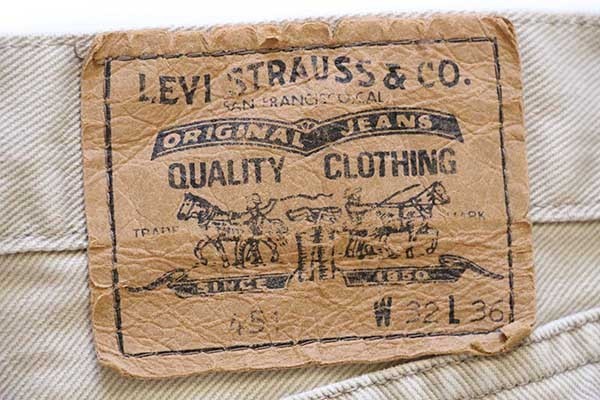 90s Levi'sリーバイス 451 コットンツイルパンツ ベージュ w32 L36