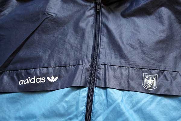 80s adidasアディダス ドイツ軍 ツートン 切り替え ナイロンジャケット