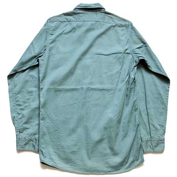 60s CoverAll コットンツイル ワークシャツ 薄緑 S - Sixpacjoe Web Shop