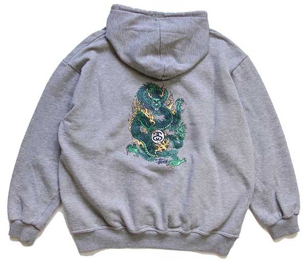 90s USA製 STUSSYステューシー ドラゴン 両面プリント スウェット