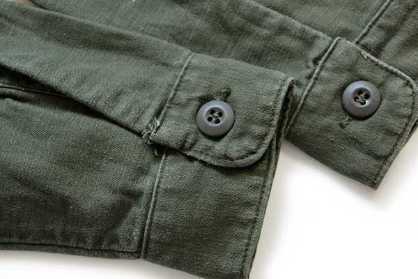 70s 米軍 U.S.ARMY コットンサテン ユーティリティシャツ オリーブ 