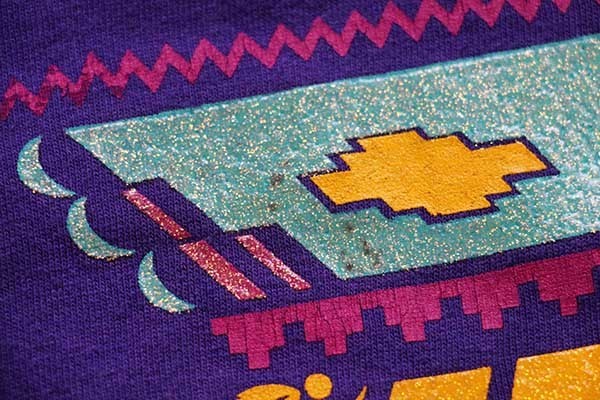 90s USA製 ARIZONA サンダーバード ネイティブ柄 コットンTシャツ 紫