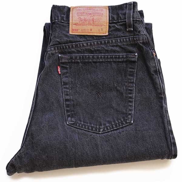 90s USA製 Levi'sリーバイス 550 ブラック デニムパンツ 14 REG. S★08 - Sixpacjoe Web Shop