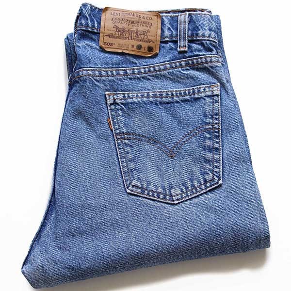 90s USA製 Levi'sリーバイス 505 ブラック デニムパンツ w33 L30