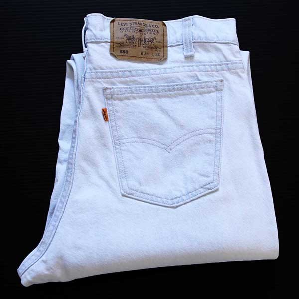 90s USA製 Levi'sリーバイス 550 デニムパンツ アイスブルー w36 L30