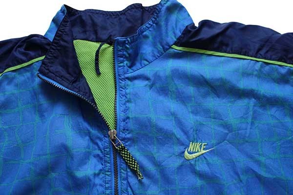 【90s 古着】ナイキ NIKE 刺繍 ナイロンジャケット マルチカラー XXL