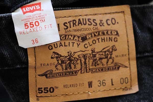 90s メキシコ製 Levi'sリーバイス 550 ブラックデニム ショートパンツ 