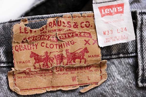 80s USA製 Levi'sリーバイス 505 ケミカルウォッシュ ブラック デニム