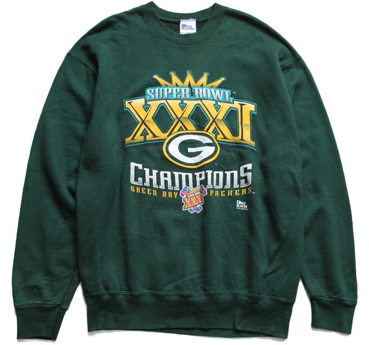90s USA製 PRO PLAYER NFL GREEN BAY PACKERS スウェット 緑 XL