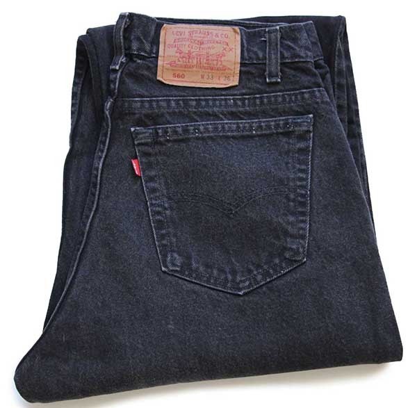 90s USA製 Levi'sリーバイス 560 ブラック デニムパンツ w33 L36☆13
