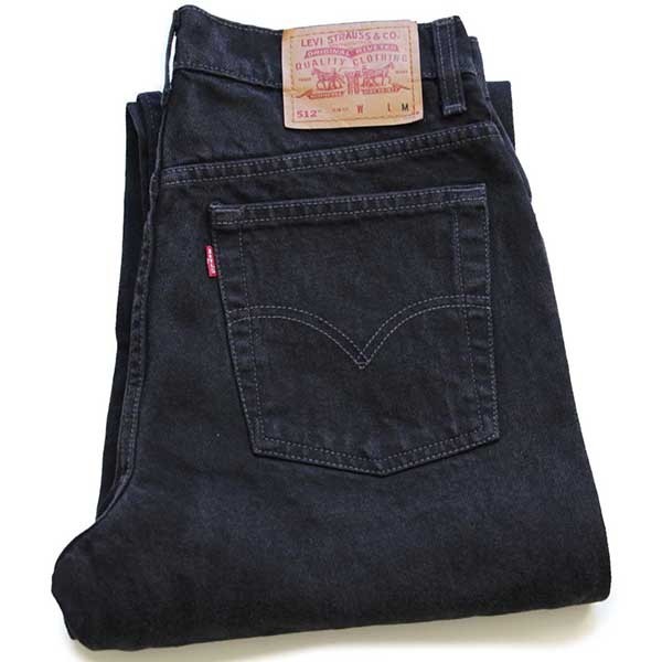 90s メキシコ製 Levi'sリーバイス 512 ブラック デニムパンツ 10 REG. M★03