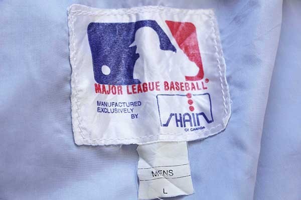 90s カナダ製 SHAIN MLB Blue Jays パッチ付き ナイロンスタジャン 青 