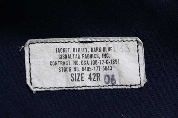 70s 米軍 U.S.NAVY ユーティリティジャケット 紺 42R