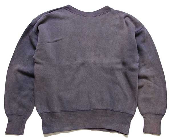 50s B.V.D VINTAGE SWEAT 人気 ナス紺 綿100 リブ長