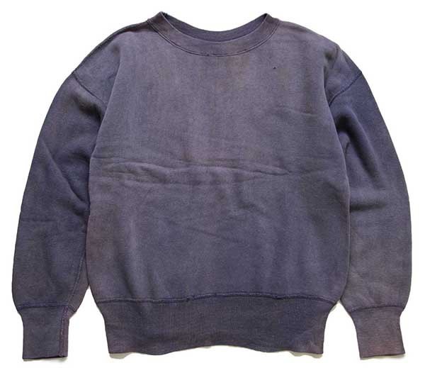 50s B.V.D VINTAGE SWEAT 人気 ナス紺 綿100 リブ長