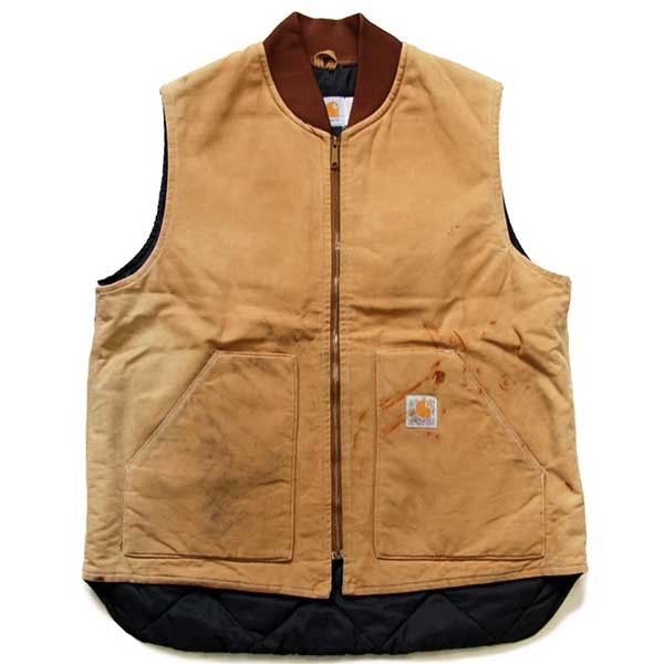 美品　carhartt  ダックベスト　XL  キルティング　バンドカラー