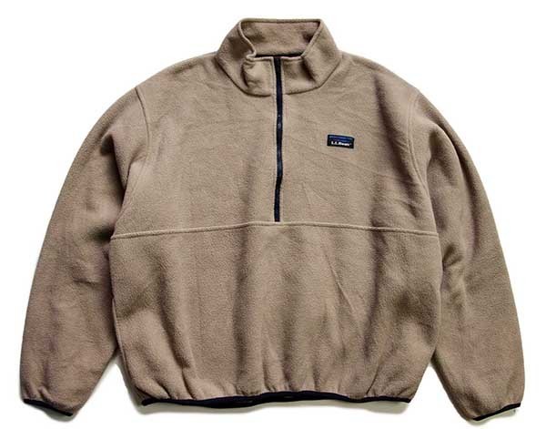 90s USA製 L.L.Bean ハーフジップ プルオーバー フリース グレー