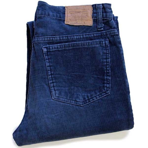 80s Levi'sリーバイス 630 コーデュロイパンツ 紺 w30★ユーロ