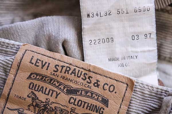 イタリア製 Levi's 551 コーデュロイパンツ ネイビー  W32