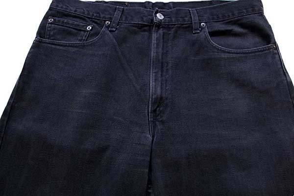 90s USA製 Levi'sリーバイス 550 先染め ブラック デニムパンツ